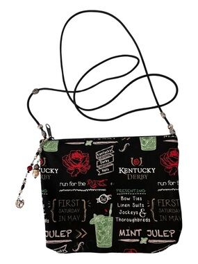 Kentucky Derby Crossbody Bag in Black with Charms
